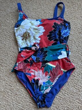 Johnny Was Marritt Belted Tank 1 piece Woman’s Large Swimsuit